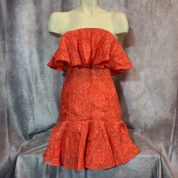 Keepsake Red Strapless Dress Size Medium - Picture 2 of 5